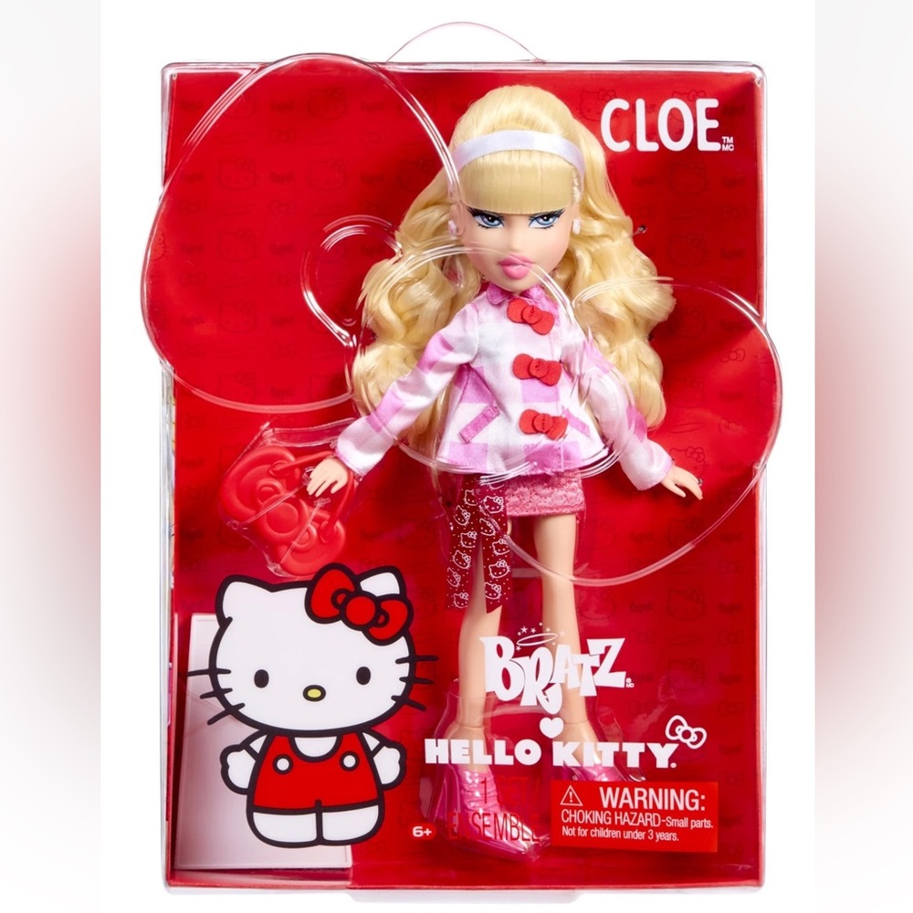 Bratz + Hello Kitty Cloe Sanrio Fashion Doll with Red Handbag & Pink Boots NEW